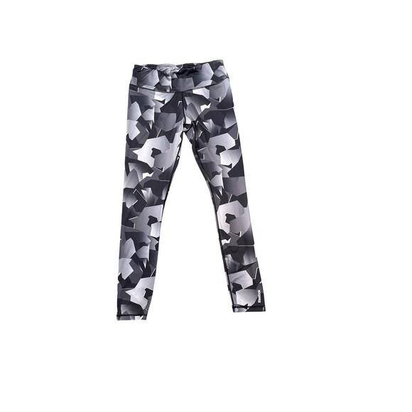 Reebok Geo Camo Leggings M Black Gray Techwear Athleisure Street Style Fall 2025 - Picture 1 of 6